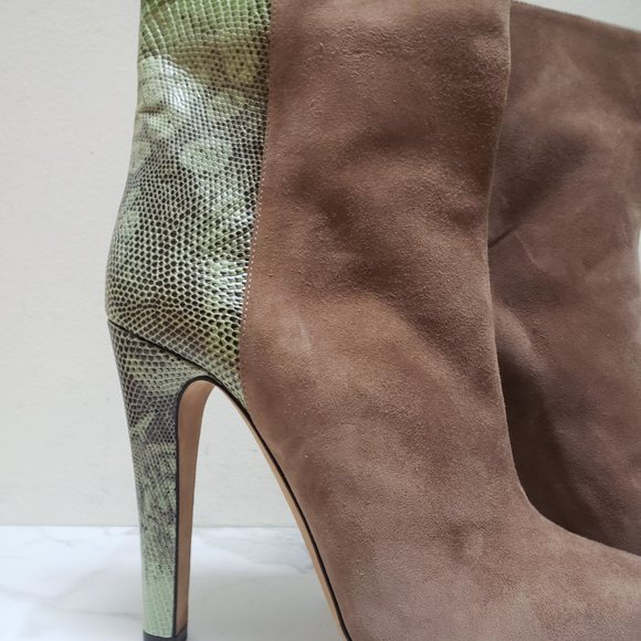 Malone Souliers 'Madleen' Suede/Lizard High Heel Bootie - Picture 7 of 15